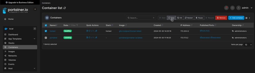 Installer Portainer avec Docker