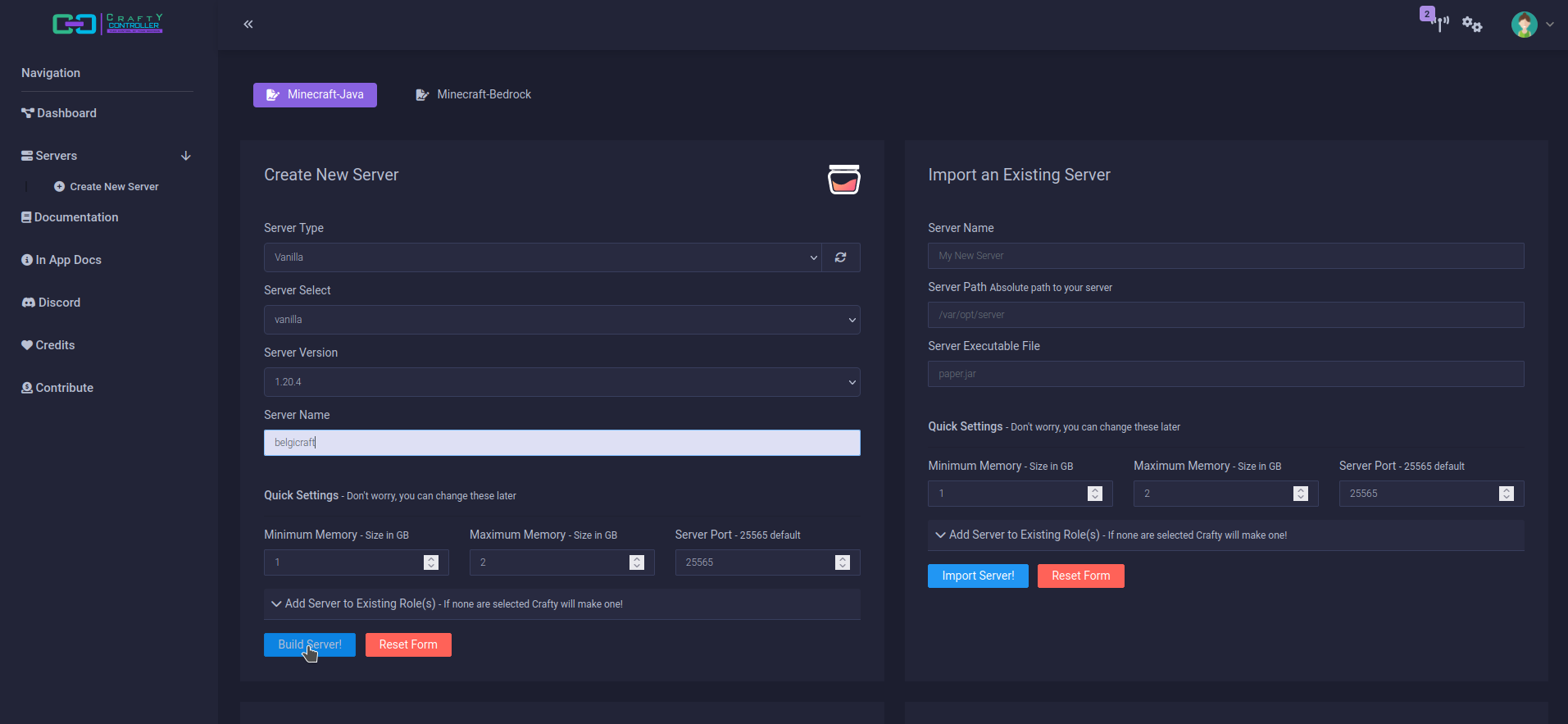 Installer Crafty Controller avec Docker