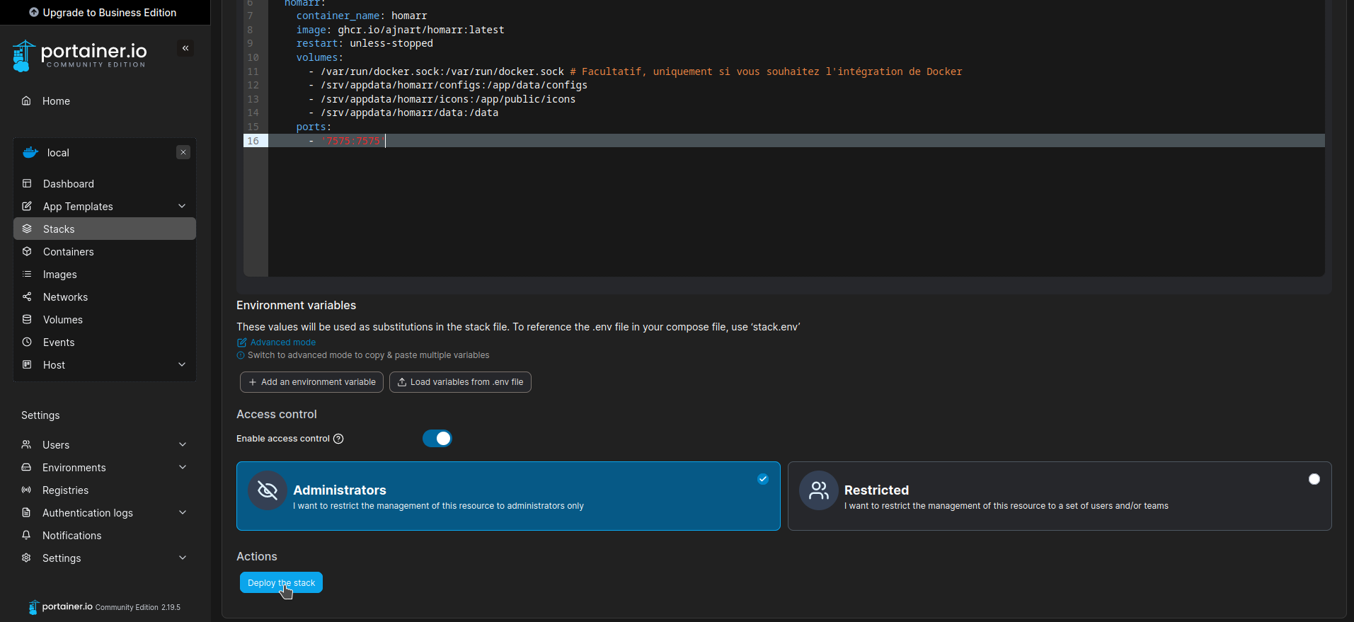 Installer Portainer avec Docker