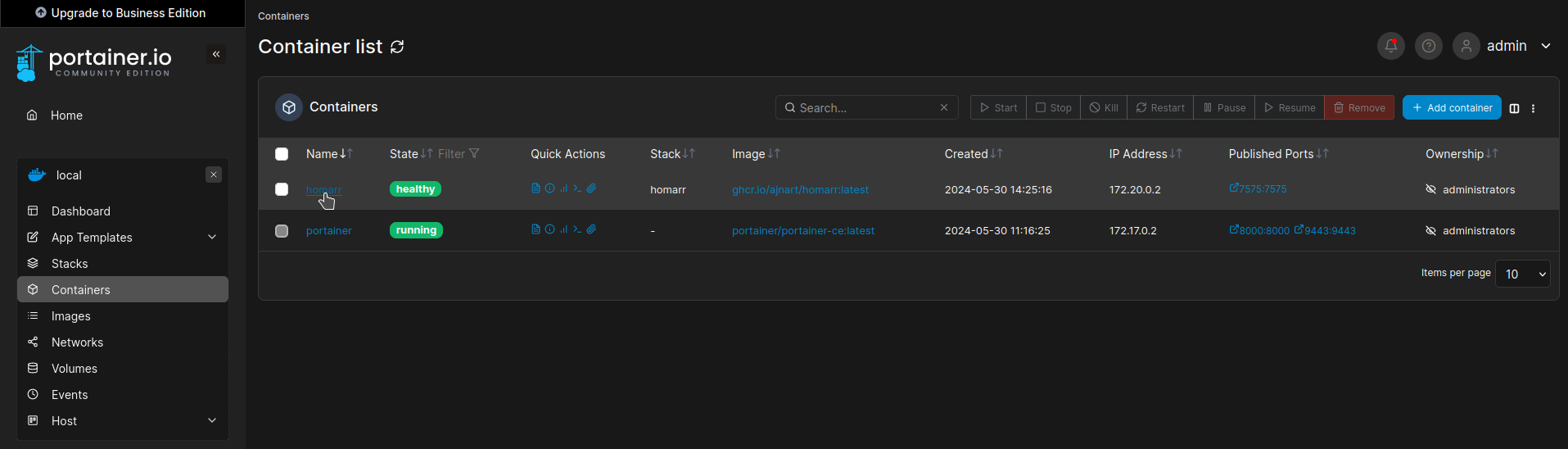 Installer Portainer avec Docker