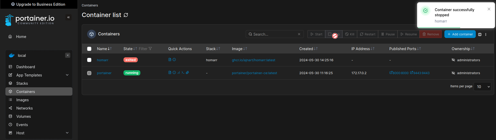 Installer Portainer avec Docker